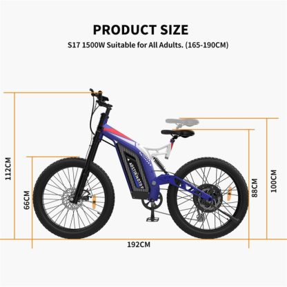 Cycling |  1500W Electric Bike Fat Tire P7 48V 20AH Removable Lithium Battery for Adults Cycling Cycling