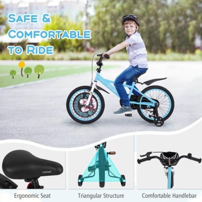 Cycling |  18″Child Bike for 4-8 w/ Height-Adjustable Handlebar & Storage Basket Cycling Cycling