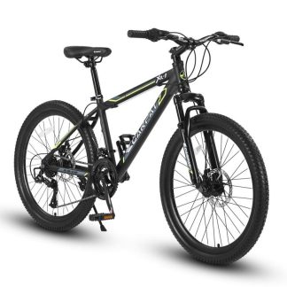 Cycling |  24 Inch Mountain Bike Boys Girls, Steel Frame, Shimano 21 Speed Mountain Bicycle with Daul Disc Brakes and Front Suspension MTB Cycling Cycling