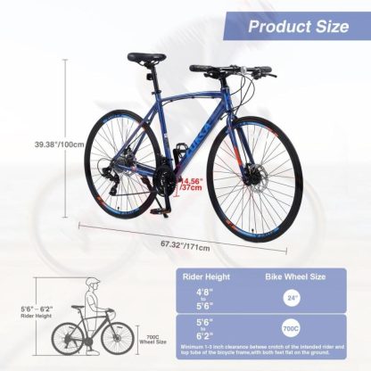 Cycling |  24 Speed Hybrid Bike Disc Brake 700C for men women’s City Bicycle Cycling Cycling