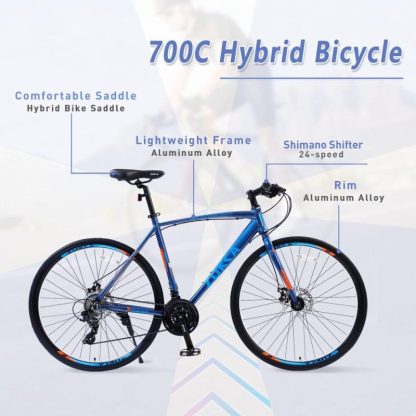 Cycling |  24 Speed Hybrid Bike Disc Brake 700C for men women’s City Bicycle Cycling Cycling