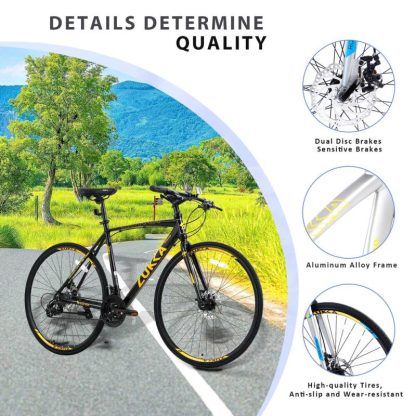 Cycling |  24 Speed Hybrid bike Disc Brake 700C Road Bike For men women’s City Bicycle Cycling Cycling