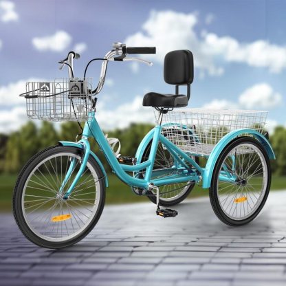 Cycling |  24″/26″ Mint Green Adult Tricycle 3 Wheel Bikes 1 Speed Trike Bike Cycling Cycling