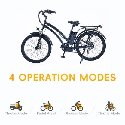 Cycling |  26″ 500W Mountain Electric Bike with 48V/13Ah Removable Battery Cycling Black