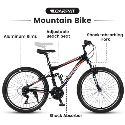 Cycling |  26 in. 21-Speed Mountains Bike with Front and rear shock absorption Cycling Cycling