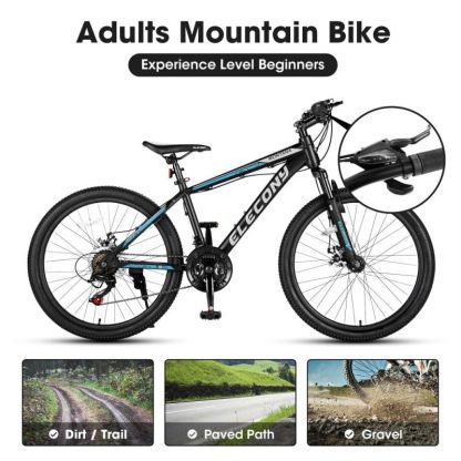 Cycling |  26 in. Aluminium Mountain Bike for Adults with 21-Speed Disc Brake Cycling Cycling