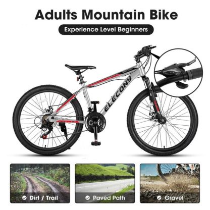 Cycling |  26 in. Aluminium Mountain Bike for Adults with 21-Speed Disc Brake Cycling Cycling