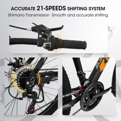 Cycling |  26 in Mountain Bike Adult Aluminum Frame Shock Absorbing Front Fork 21-Speed Cycling Cycling