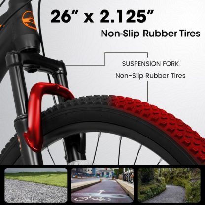 Cycling |  26-inch mountain bike adult aluminum frame shock absorbing front fork bike 21-speed disc brake mountain bike Cycling Cycling