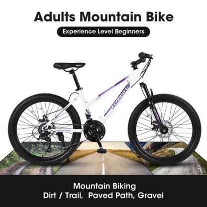 Cycling |  26 inch Mountain Bike for Teenagers Girls Women, Shimano 21 Speeds with Dual Disc Brakes and 100mm Front Suspension Cycling Cycling