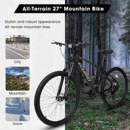 Cycling |  27″ Mountain Bike 21 Speeds, Suspension Fork, Aluminum Frame Disc-Brake for Men Women MTB Bicycle Adlut Bike Cycling Cycling