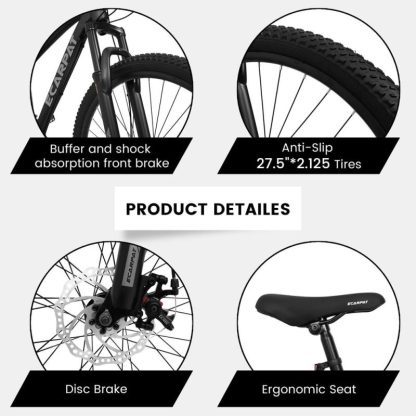 Cycling |  27″ Mountain Bike 21 Speeds, Suspension Fork, Aluminum Frame Disc-Brake for Men Women MTB Bicycle Adlut Bike Cycling Cycling