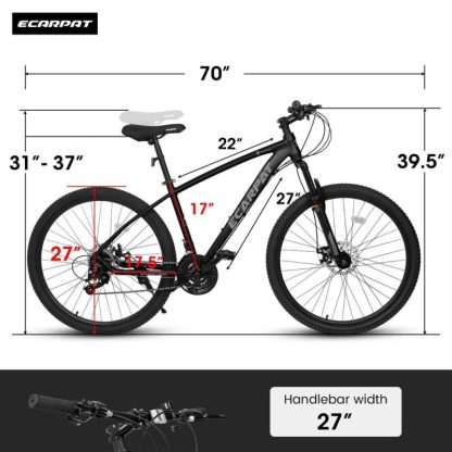 Cycling |  27″ Mountain Bike 21 Speeds, Suspension Fork, Aluminum Frame Disc-Brake for Men Women MTB Bicycle Adlut Bike Cycling Cycling