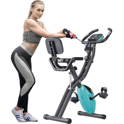 Cycling |  3 in 1 Adjustable Folding Exercise Bike Convertible Magnetic Upright Recumbent Bike with Arm Bands Cycling Cycling