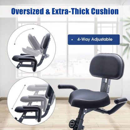 Cycling |  3 in 1 Adjustable Folding Exercise Bike Convertible Magnetic Upright Recumbent Bike with Arm Bands Cycling Cycling