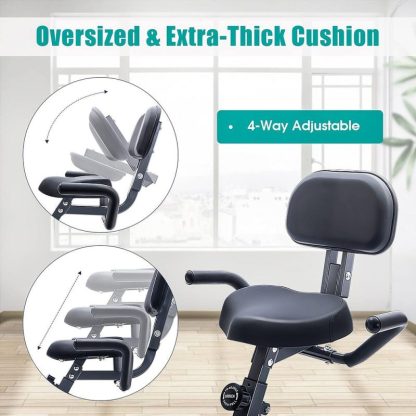 Cycling |  3 in 1 Adjustable Folding Exercise Bike Convertible Magnetic Upright Recumbent Bike with Arm Bands Cycling Cycling