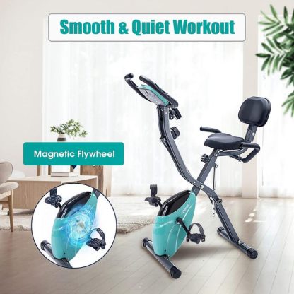 Cycling |  3 in 1 Adjustable Folding Exercise Bike Convertible Magnetic Upright Recumbent Bike with Arm Bands Cycling Cycling