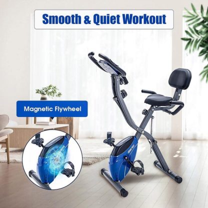 Cycling |  3 in 1 Adjustable Folding Exercise Bike Convertible Magnetic Upright Recumbent Bike with Arm Bands Cycling Cycling