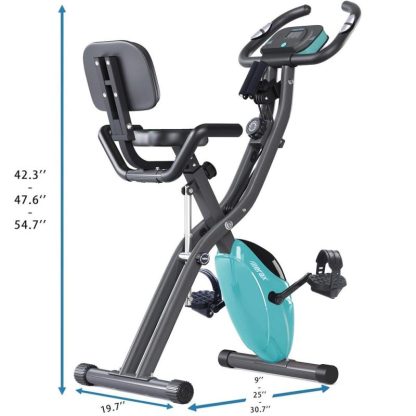 Cycling |  3 in 1 Adjustable Folding Exercise Bike Convertible Magnetic Upright Recumbent Bike with Arm Bands Cycling Cycling