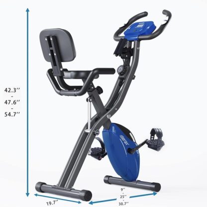 Cycling |  3 in 1 Adjustable Folding Exercise Bike Convertible Magnetic Upright Recumbent Bike with Arm Bands Cycling Cycling