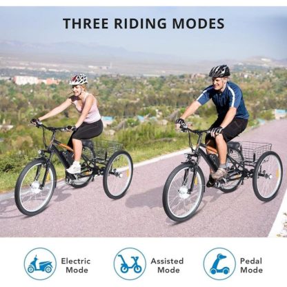 Cycling |  3 Wheel Electric Bicycle for Adults with Basket, Electric Tricycle Cycling Cycling