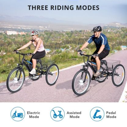 Cycling |  3 Wheel Electric Bicycle for Adults with Basket, Electric Tricycle Cycling Cycling