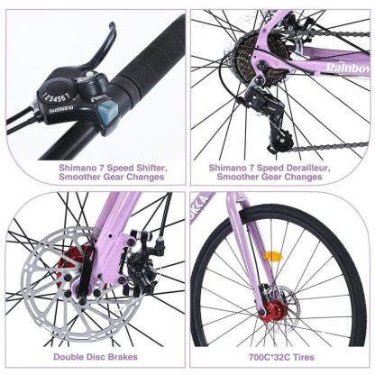 Cycling |  7 Speed Hybrid bike Disc Brake 700C Road Bike For men women’s City Bicycle Cycling Cycling