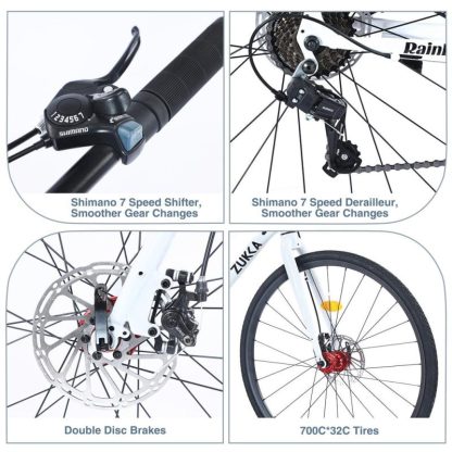 Cycling |  7 Speed Hybrid bike Disc Brake 700C Road Bike For men women’s City Bicycle Cycling Cycling