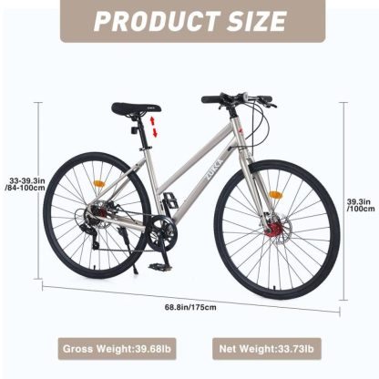 Cycling |  7 Speed Hybrid bike Disc Brake 700C Road Bike For men women’s City Bicycle Cycling Cycling