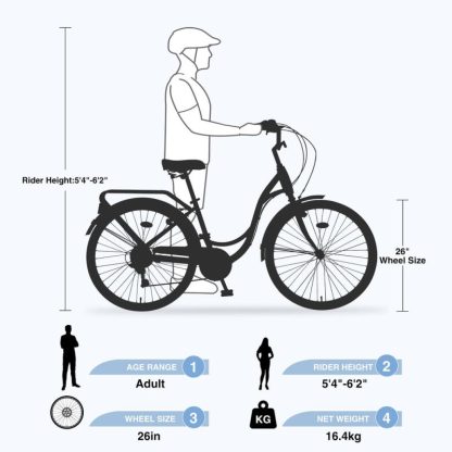 Cycling |  7-Speed Steel Frame Ladies’ Bike Cycling Cycling