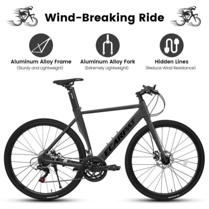 Cycling |  700c Ecarpat Road Bike, 14-Speed Shimano Disc Brakes, Light Weight Aluminum Frame ,Racing Bike City Commuting Road Bicycle Cycling Cycling