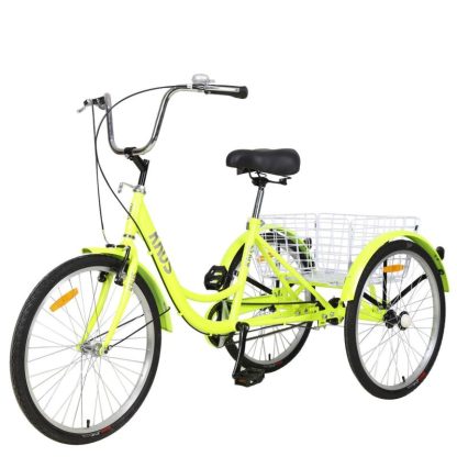 Cycling |  Adult Tricycle Trikes,3-Wheel Bikes,26 Inch Wheels Cruiser Bicycles with Large Shopping Basket for Women and Men Cycling Cycling