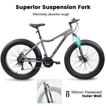 Cycling |  Ecarpat 26 Inch Fat Tires Mountain Bike,21-Speed Disc Brakes, Trail Beach Snow Commuter City Mountain Bike Cycling Cycling