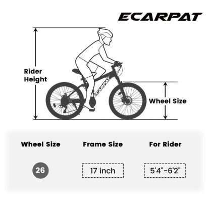 Cycling |  Ecarpat 26 Inch Fat Tires Mountain Bike,21-Speed Disc Brakes, Trail Beach Snow Commuter City Mountain Bike Cycling Cycling