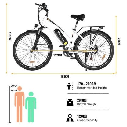 Cycling |  EK28: 28″ Electric Bike, 500W, 36V 12AH Battery, 60-Mile Range, 20MPH, 7-Speeds, Removable Li-ion Battery. Cycling Cycling