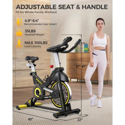 Cycling |  Exercise Bike, Adjustable Magnetic Resistance Silent Belt Drive, Fitness Cycling Bike Machine w/ 350lbs/300lbs Weight Capacity Cycling Cycling