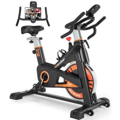 Cycling |  Exercise Bike, Indoor Cycling Bike/Brake Pad Stationary Bike with Silent Belt Drive, Heavy Flywheel, Seat Cushion, LCD Monitor Cycling Cycling