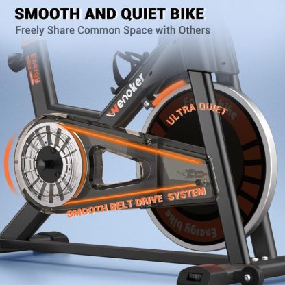 Cycling |  Exercise Bike, Indoor Cycling Bike/Brake Pad Stationary Bike with Silent Belt Drive, Heavy Flywheel, Seat Cushion, LCD Monitor Cycling Cycling