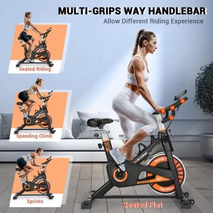 Cycling |  Exercise Bike, Indoor Cycling Bike/Brake Pad Stationary Bike with Silent Belt Drive, Heavy Flywheel, Seat Cushion, LCD Monitor Cycling Cycling