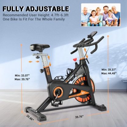 Cycling |  Exercise Bike, Indoor Cycling Bike/Brake Pad Stationary Bike with Silent Belt Drive, Heavy Flywheel, Seat Cushion, LCD Monitor Cycling Cycling