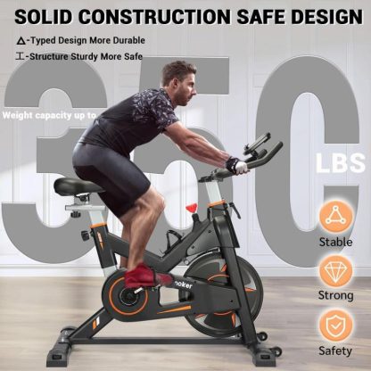 Cycling |  Exercise Bike, Magnetic Resistance/Brake Pad Stationary Bike with Silent Belt Drive, Heavy Flywheel, Seat Cushion & LCD Monitor Cycling Cycling