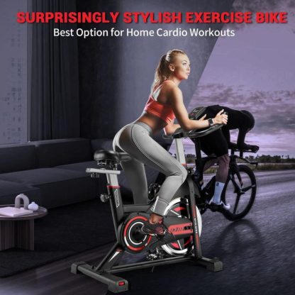 Cycling |  Exercise Bike, Plus Magnetic Resistance/Brake Pad Stationary Cycling Bike, with Seat Cushion, Digital Display with Pulse Cycling Cycling