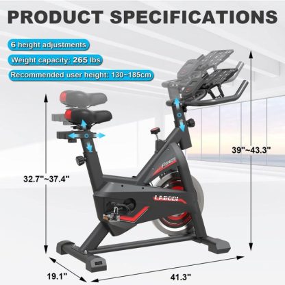 Cycling |  Exercise Bikes Stationary, Indoor Cycling Bike for Home Cardio Gym,Workout Bike with Saddle Cover, Ipad Mount & LCD Monitor Cycling Cycling