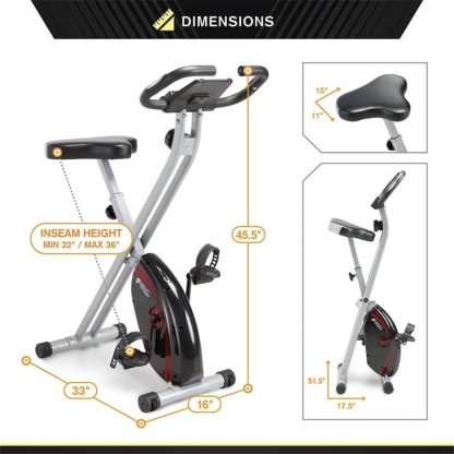 Cycling |  Fitness Folding Upright Exercise Bike with Adjustable Resistance 250 lb. Max. Capacity AMZ-150BK Cycling Cycling