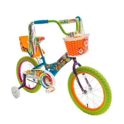 Cycling |  Flower Power Princess Multicolor 16-inch BMX Bike – Blue/Green Cycling Cycling