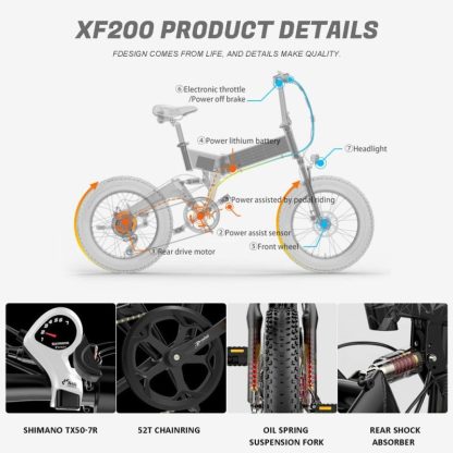 Cycling |  Foldable Electric Bike, Mountain Bike with Removable Lithium Battery Cycling Cycling