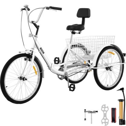 Cycling |  Foldable Tricycle Adult 26” Wheels Adult Tricycle 1-Speed 3 Wheel Bikes For Adults Cycling Cycling