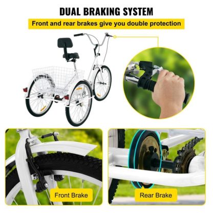 Cycling |  Foldable Tricycle Adult 26” Wheels Adult Tricycle 1-Speed 3 Wheel Bikes For Adults Cycling Cycling