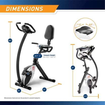 Cycling |  Foldable Upright Exercise Bike with Adjustable Resistance for Cardio Workout & Strength Training Cycling Cycling