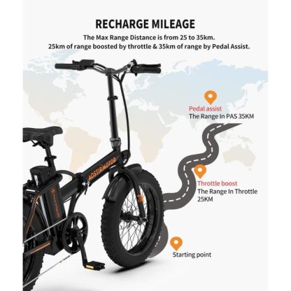 Cycling |  Folding Electric Bike Ebike Bicycle 500W Motor 20″ Fat Tire With 36V/13Ah Li-Battery Cycling Cycling